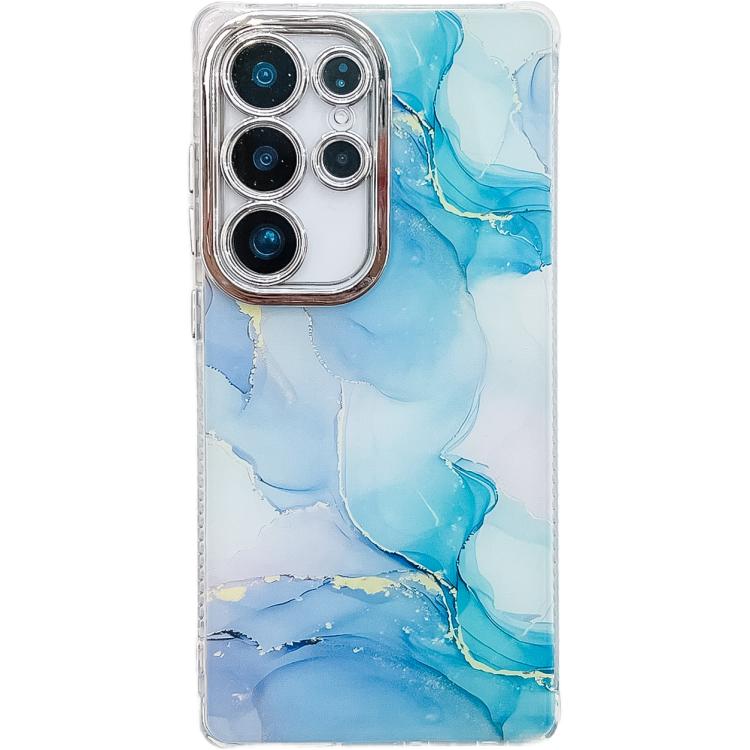 For Samsung Galaxy S25 Ultra 5G Electroplated Marble Texture Phone Case