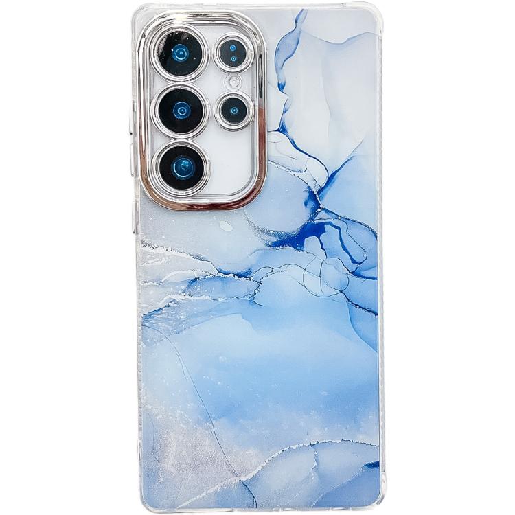 For Samsung Galaxy S25 Ultra 5G Electroplated Marble Texture Phone Case