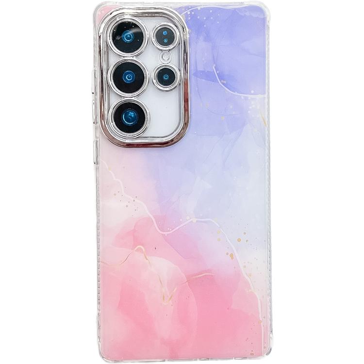 For Samsung Galaxy S25 Ultra 5G Electroplated Marble Texture Phone Case