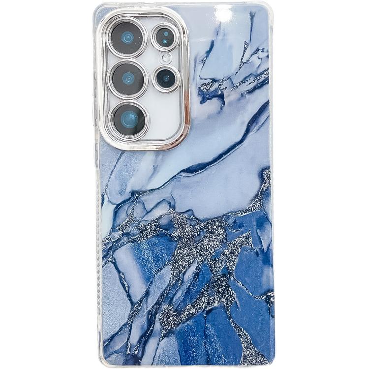 For Samsung Galaxy S25 Ultra 5G Electroplated Marble Texture Phone Case