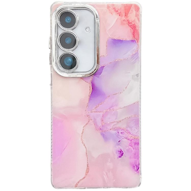 For Samsung Galaxy A25 5G Electroplated Marble Texture Phone Case