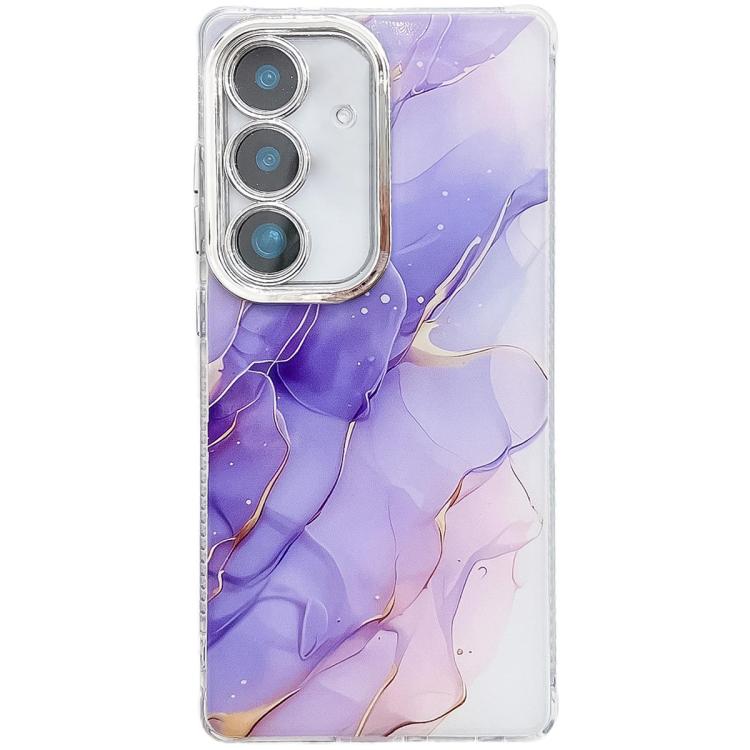 For Samsung Galaxy A55 5G Electroplated Marble Texture Phone Case