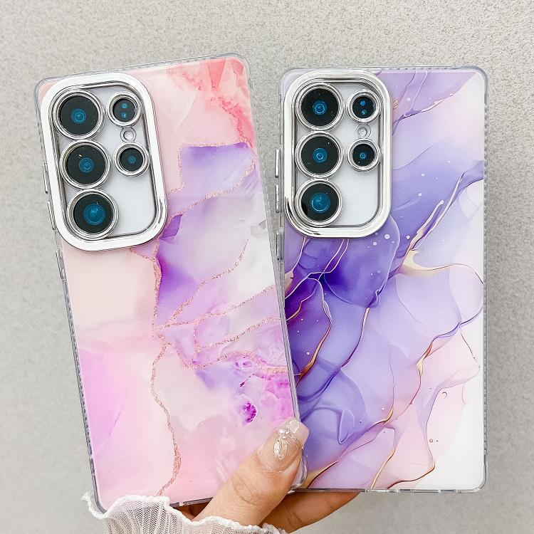 For Samsung Galaxy A16 5G Electroplated Marble Texture Phone Case