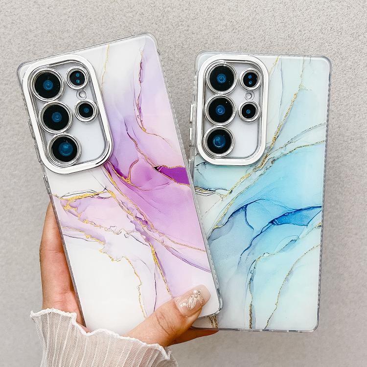 For Samsung Galaxy A16 5G Electroplated Marble Texture Phone Case