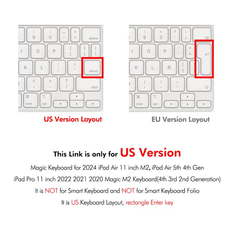 For iPad Air 11  - 2024 / iPad Pro 11  - 2022/2021/2020 ENKAY US Version Magic Keyboard Cover Soft TPU Protective Film