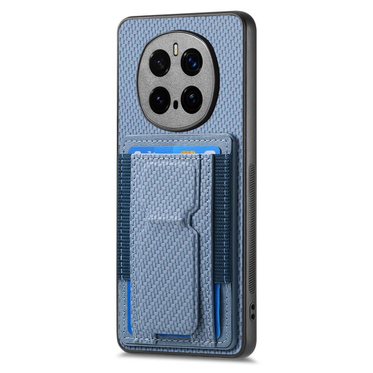 For Honor Magic7 Pro Carbon Fiber Fold Stand Elastic Card Bag Phone Case