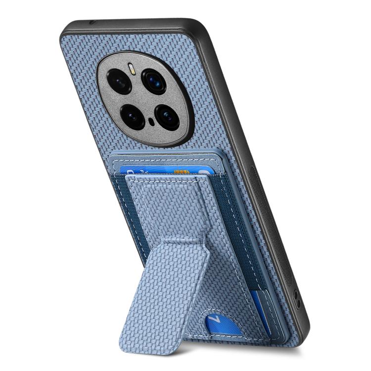 For Honor Magic7 Pro Carbon Fiber Fold Stand Elastic Card Bag Phone Case