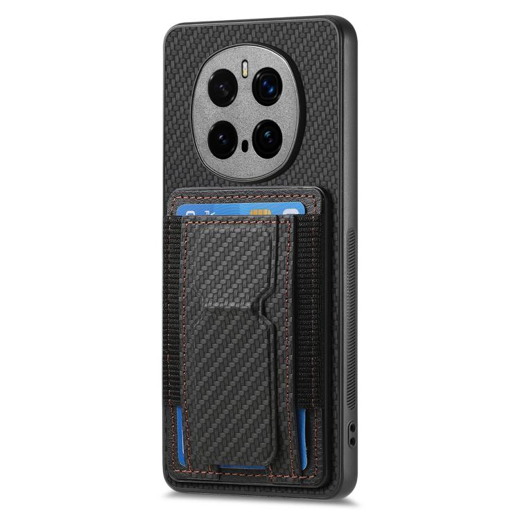 For Honor Magic7 Pro Carbon Fiber Fold Stand Elastic Card Bag Phone Case