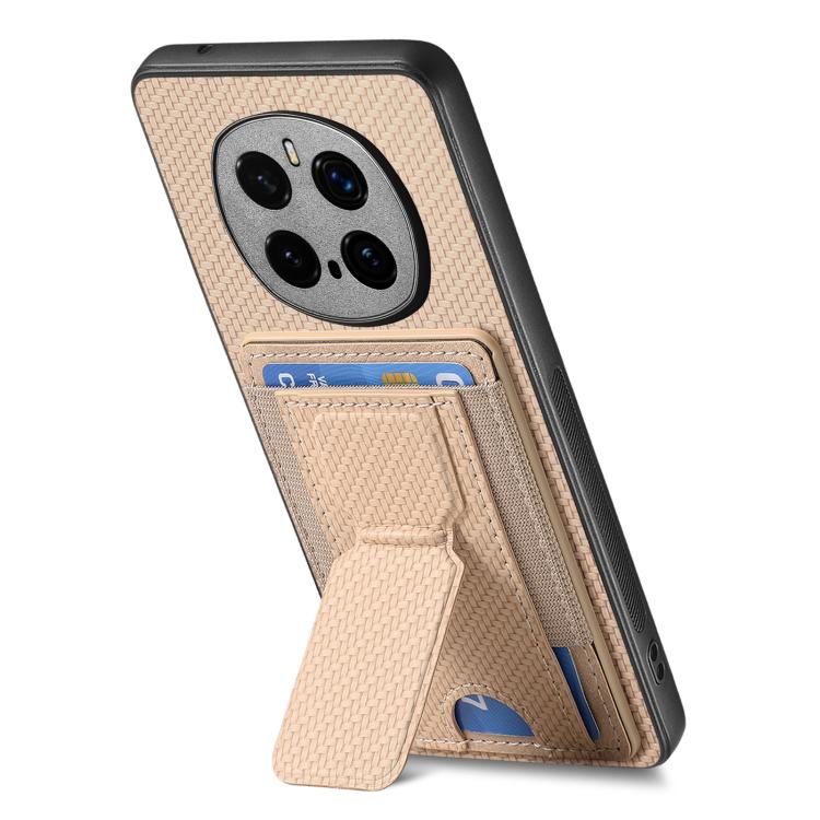 For Honor Magic7 Pro Carbon Fiber Fold Stand Elastic Card Bag Phone Case