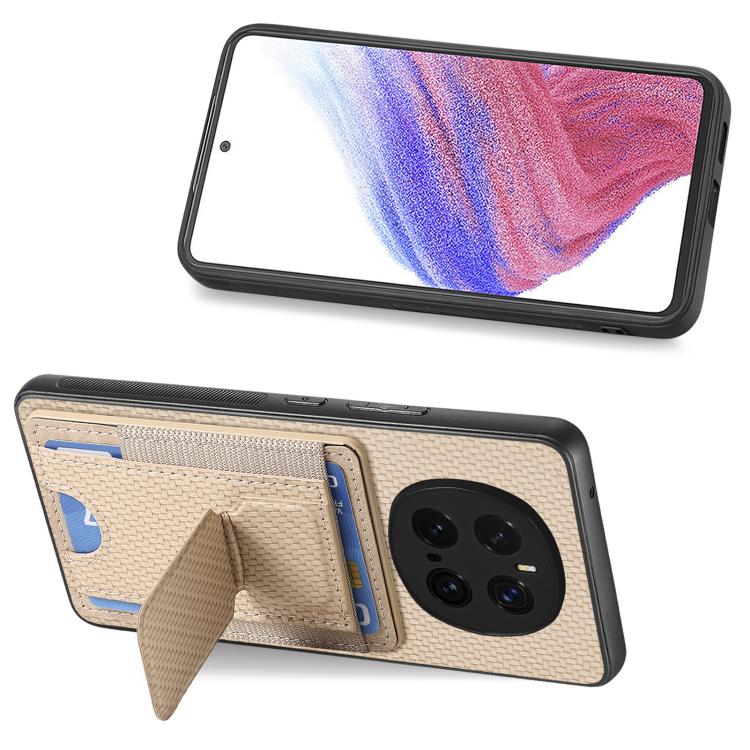 For Honor Magic7 Pro Carbon Fiber Fold Stand Elastic Card Bag Phone Case