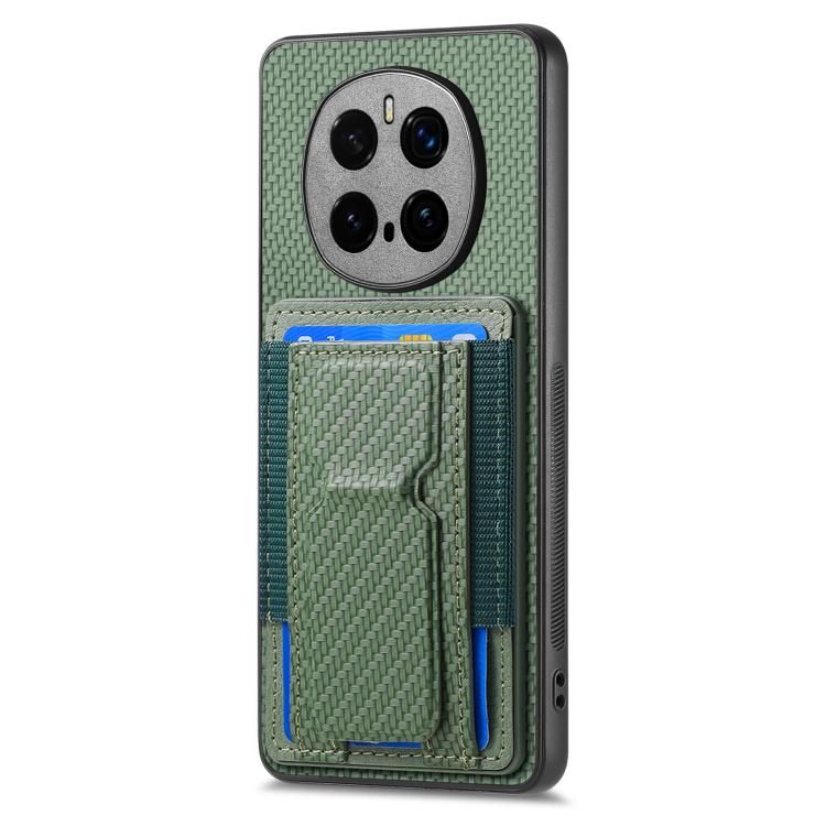 For Honor Magic7 Pro Carbon Fiber Fold Stand Elastic Card Bag Phone Case