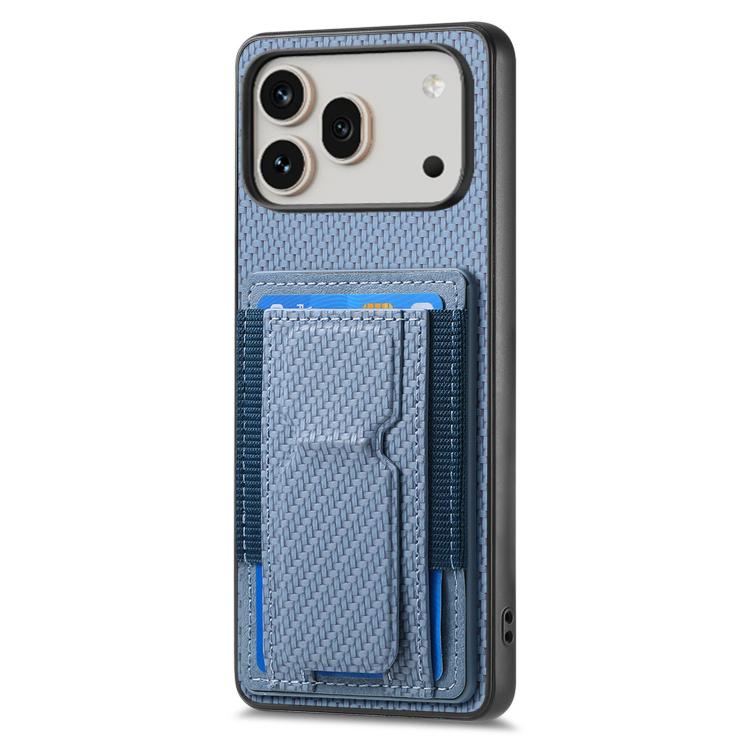 For Honor 600 Global Carbon Fiber Fold Stand Elastic Card Bag Phone Case
