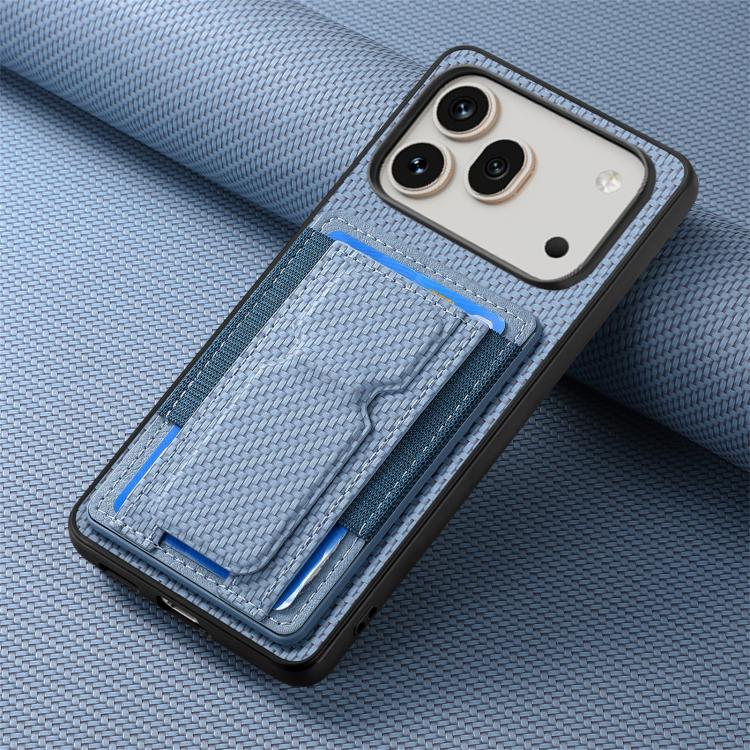 For Honor 600 Global Carbon Fiber Fold Stand Elastic Card Bag Phone Case