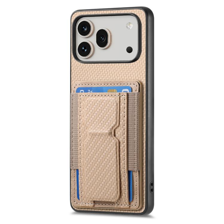 For Honor 600 Global Carbon Fiber Fold Stand Elastic Card Bag Phone Case