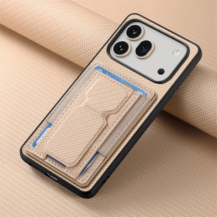 For Honor 600 Global Carbon Fiber Fold Stand Elastic Card Bag Phone Case