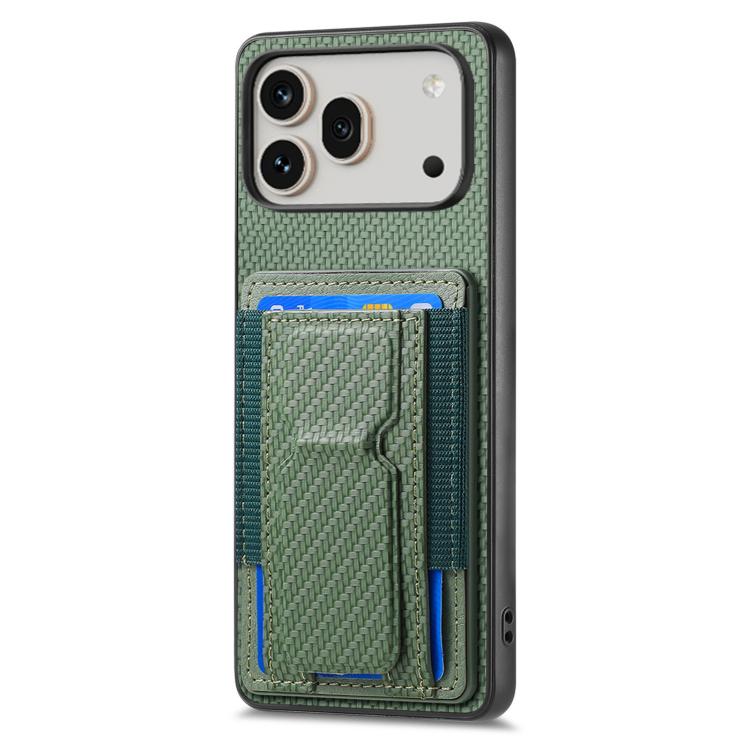 For Honor 600 Global Carbon Fiber Fold Stand Elastic Card Bag Phone Case