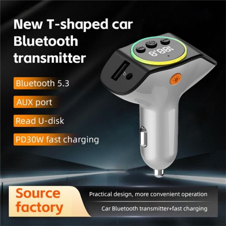 C8 Bluetooth 5.3 Receiver Hands-Free Calling with AUX Port Dual USB Port Car Charger