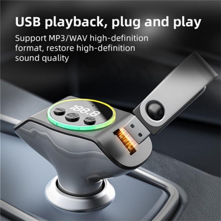 C8 Bluetooth 5.3 Receiver Hands-Free Calling with AUX Port Dual USB Port Car Charger