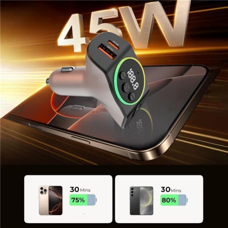 C8 Bluetooth 5.3 Receiver Hands-Free Calling with AUX Port Dual USB Port Car Charger