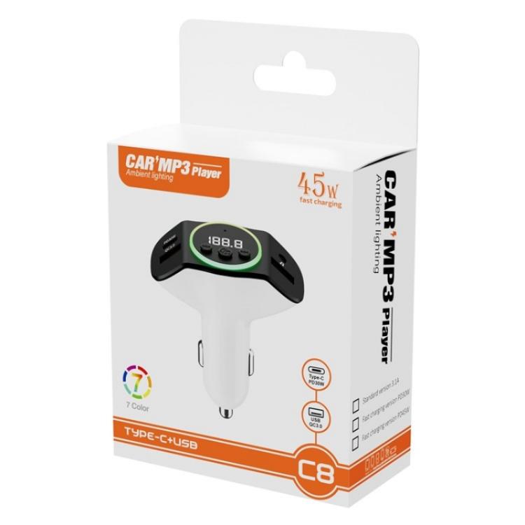 C8 Bluetooth 5.3 Receiver Hands-Free Calling with AUX Port Dual USB Port Car Charger