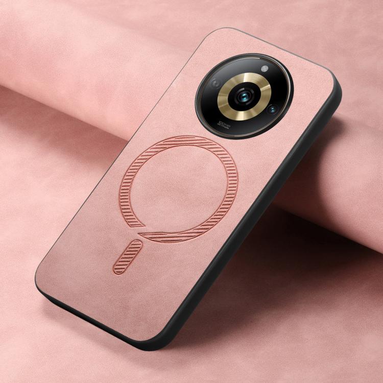 For Realme 11 Pro / Pro+ Retro MagSafe Magnetic PU Back Cover Phone Case