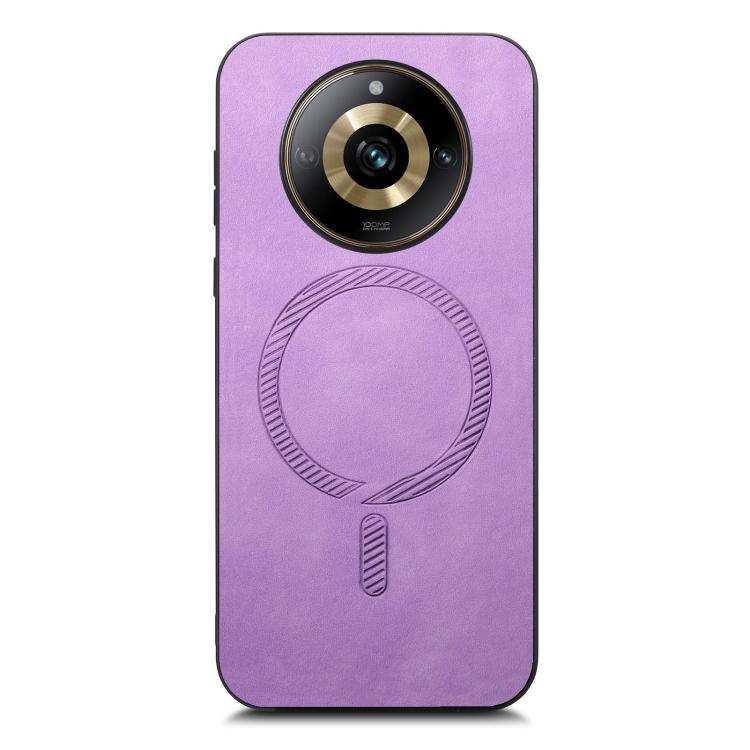 For Realme 11 Pro / Pro+ Retro MagSafe Magnetic PU Back Cover Phone Case