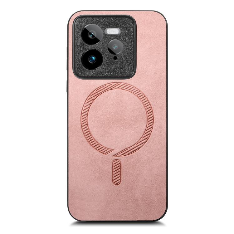 For Realme GT7 Pro Retro MagSafe Magnetic PU Back Cover Phone Case