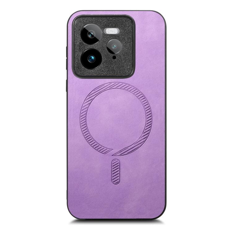 For Realme GT7 Pro Retro MagSafe Magnetic PU Back Cover Phone Case
