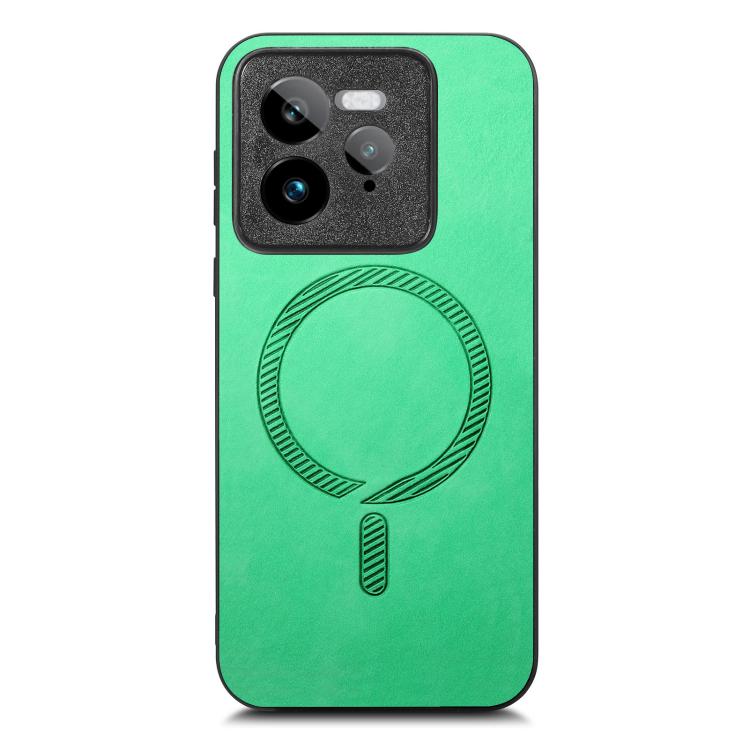 For Realme GT7 Pro Retro MagSafe Magnetic PU Back Cover Phone Case