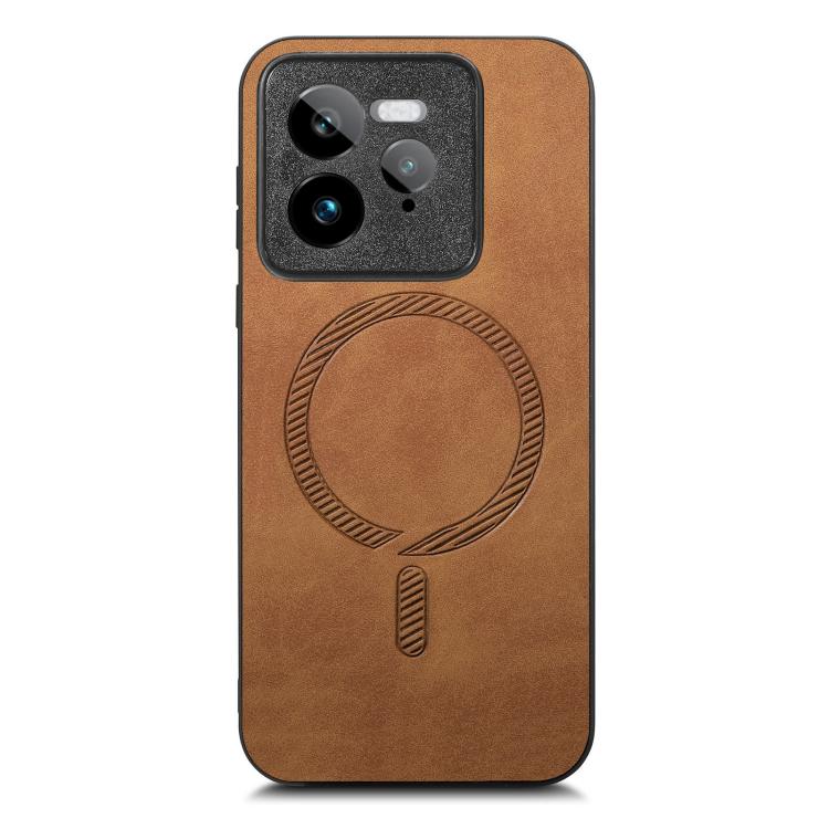 For Realme GT7 Pro Retro MagSafe Magnetic PU Back Cover Phone Case