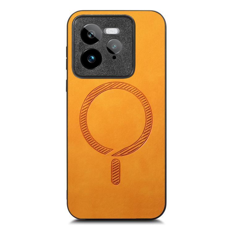 For Realme GT7 Pro Retro MagSafe Magnetic PU Back Cover Phone Case