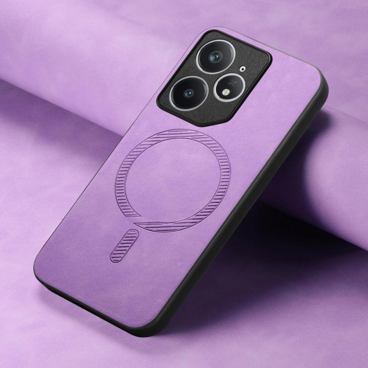 For Realme Neo7 Retro MagSafe Magnetic PU Back Cover Phone Case