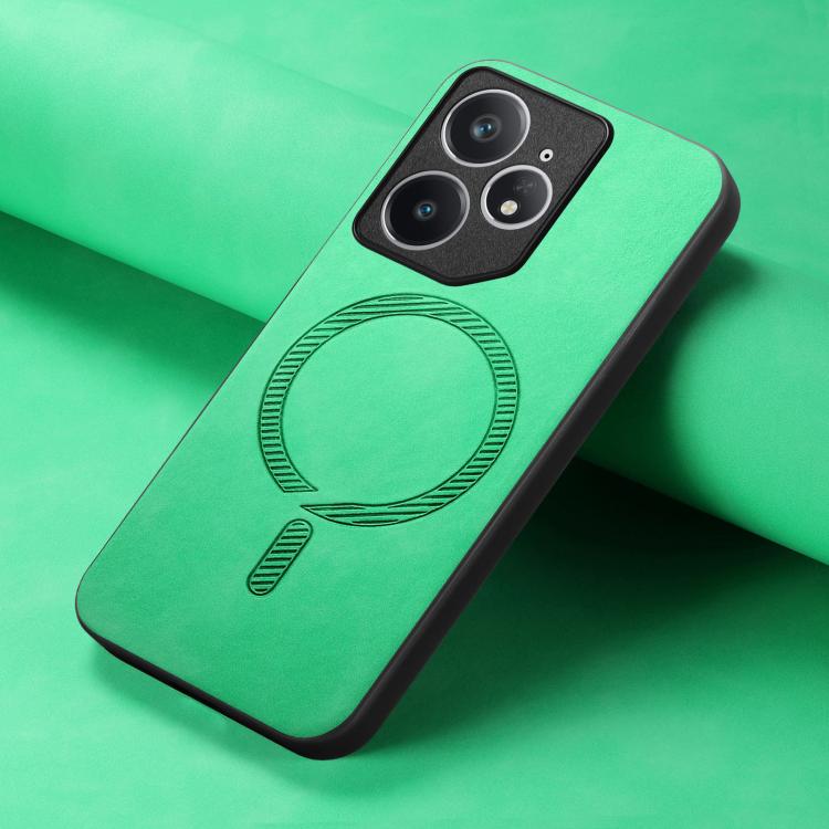 For Realme Neo7 Retro MagSafe Magnetic PU Back Cover Phone Case
