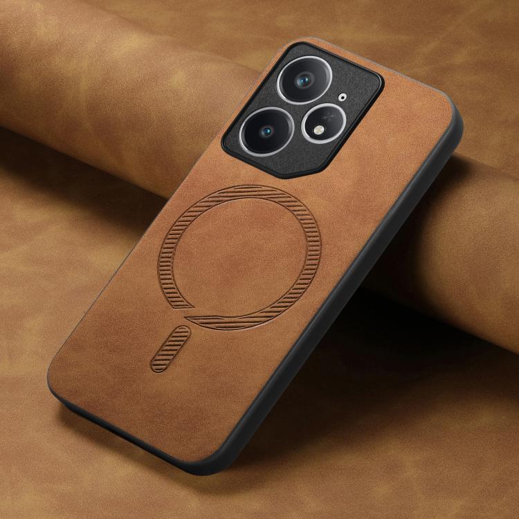 For Realme Neo7 Retro MagSafe Magnetic PU Back Cover Phone Case