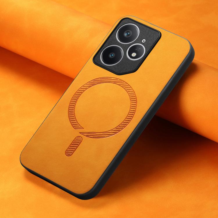 For Realme Neo7 Retro MagSafe Magnetic PU Back Cover Phone Case