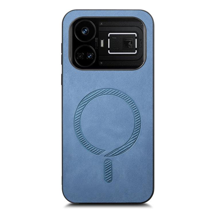 For Realme GT5 5G Retro MagSafe Magnetic PU Back Cover Phone Case