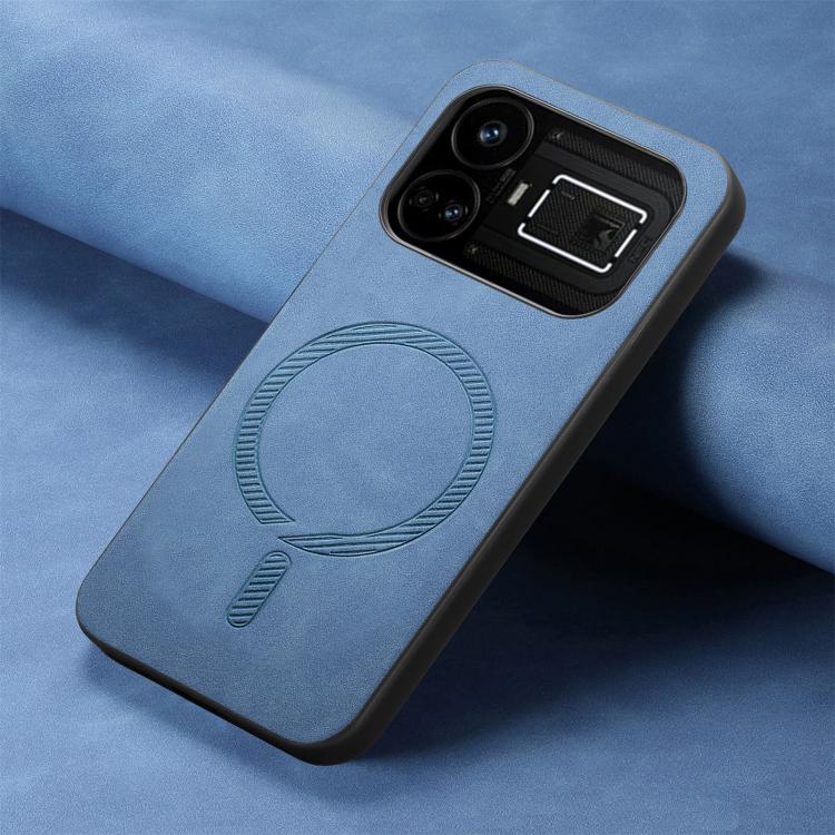 For Realme GT5 5G Retro MagSafe Magnetic PU Back Cover Phone Case