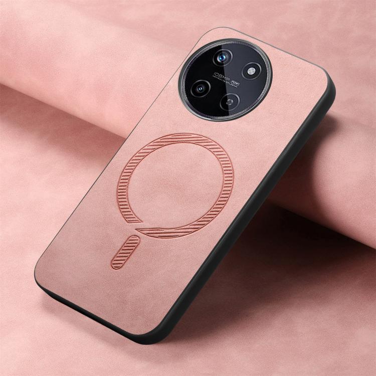 For Realme 11 4G Retro MagSafe Magnetic PU Back Cover Phone Case
