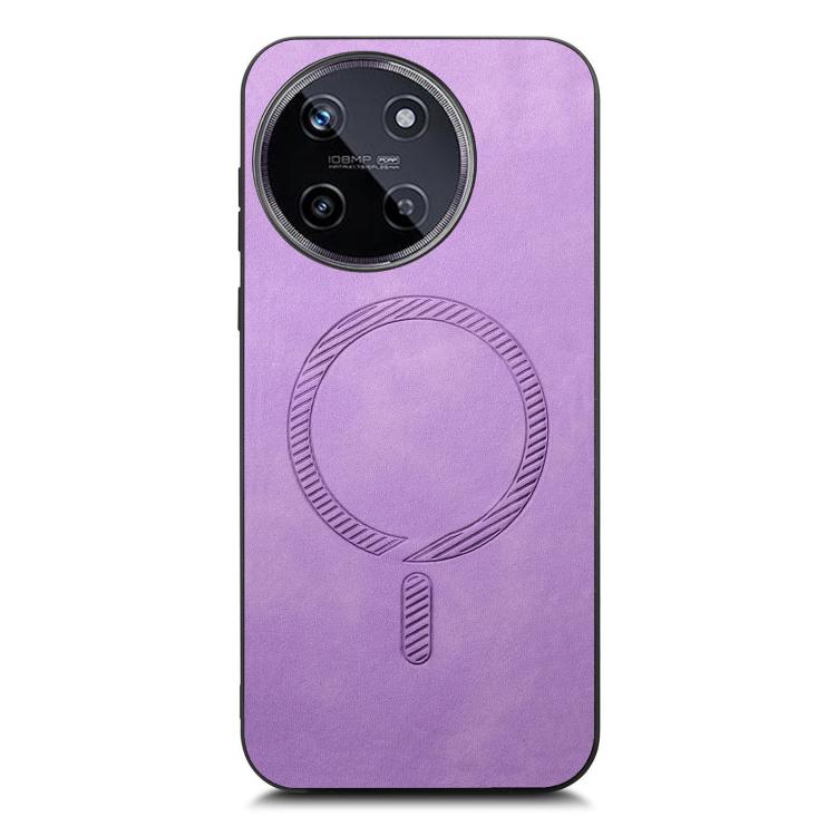 For Realme 11 4G Retro MagSafe Magnetic PU Back Cover Phone Case