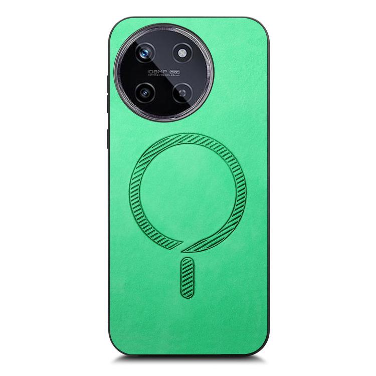 For Realme 11 4G Retro MagSafe Magnetic PU Back Cover Phone Case