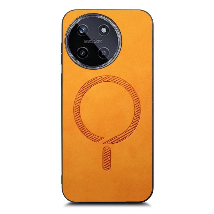 For Realme 11 4G Retro MagSafe Magnetic PU Back Cover Phone Case