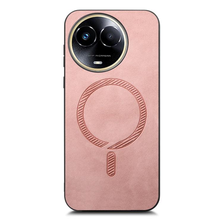 For Realme 11 5G Retro MagSafe Magnetic PU Back Cover Phone Case