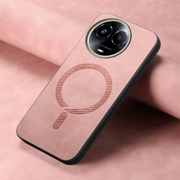 For Realme 11 5G Retro MagSafe Magnetic PU Back Cover Phone Case