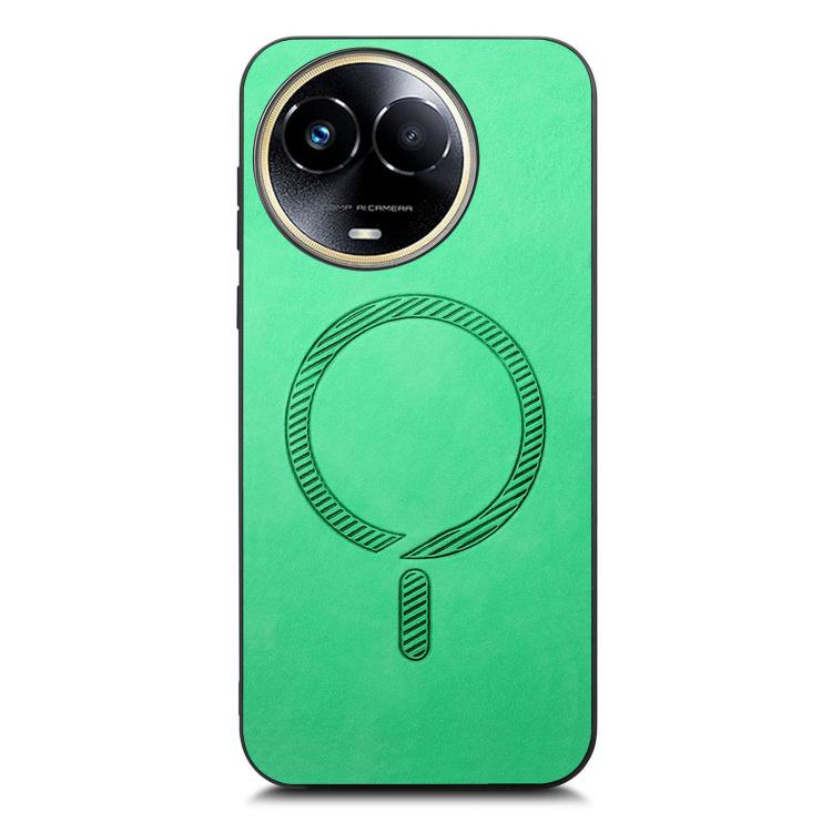 For Realme 11 5G Retro MagSafe Magnetic PU Back Cover Phone Case