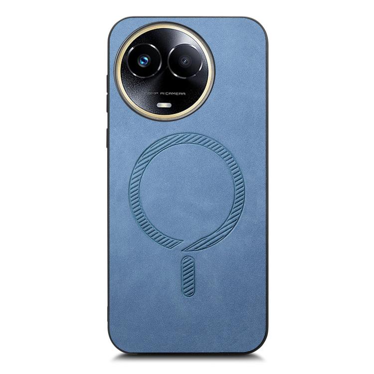 For Realme 11 5G Retro MagSafe Magnetic PU Back Cover Phone Case