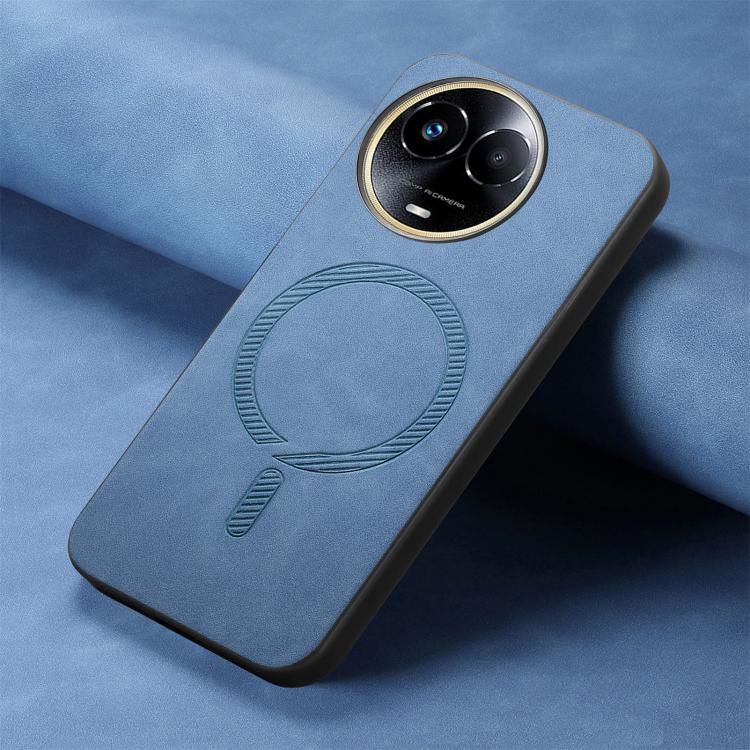 For Realme 11 5G Retro MagSafe Magnetic PU Back Cover Phone Case