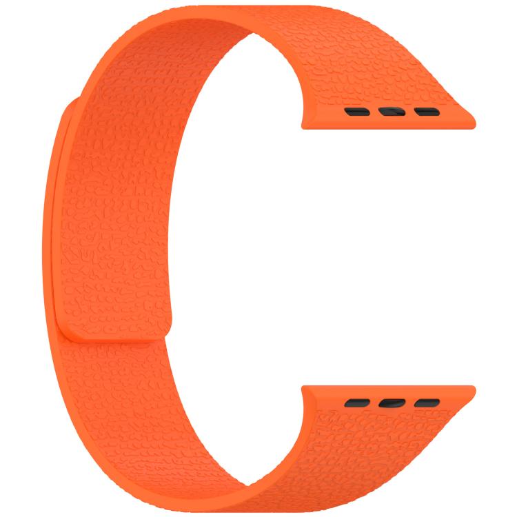 For Apple Watch 46mm / 49mm / 45mm / 44mm Litchi Texture Magnetic Silicone Watch Band