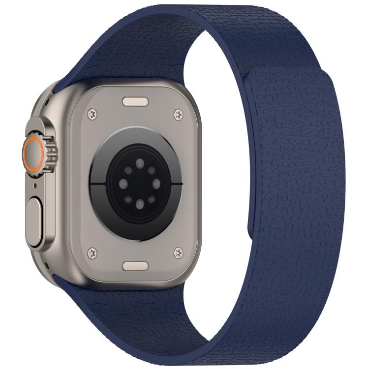 For Apple Watch 46mm / 49mm / 45mm / 44mm Litchi Texture Magnetic Silicone Watch Band