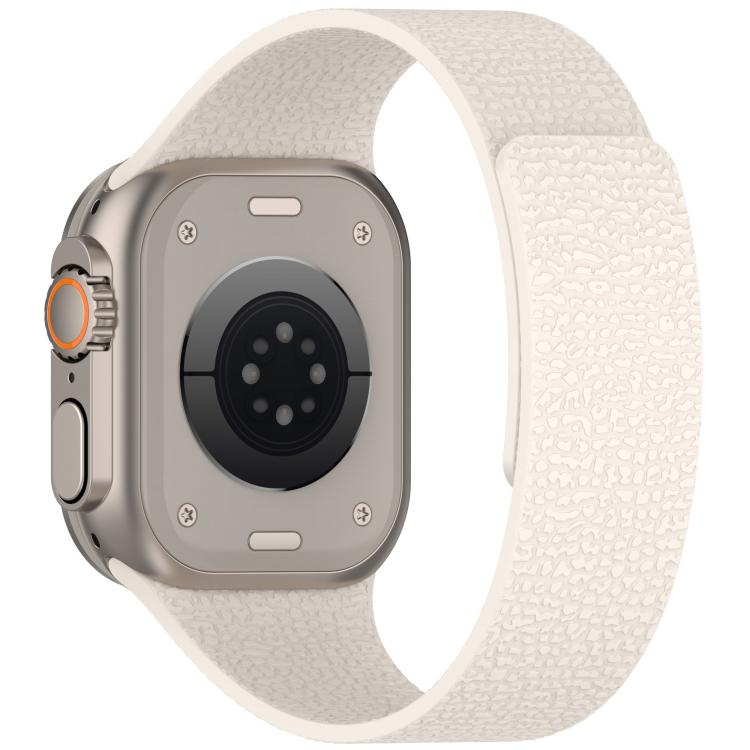 For Apple Watch 46mm / 49mm / 45mm / 44mm Litchi Texture Magnetic Silicone Watch Band