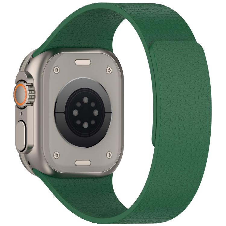 For Apple Watch 42mm / 41mm / 40mm / 38mm Litchi Texture Magnetic Silicone Watch Band